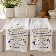 Load image into Gallery viewer, Personalized Kitchen Towel Custom Birth Month Flowers Gift for Daughter
