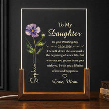 Load image into Gallery viewer, Personalized Acrylic Night Light with Wooden Base Gift for Daughter Wedding