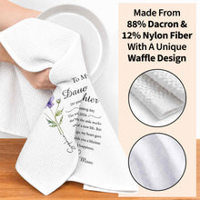 Load image into Gallery viewer, Personalized Kitchen Towel Wedding Day Gift for Daughter Floral Design
