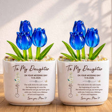 Load image into Gallery viewer, Personalized Glass Everlasting Tulips Custom Gift for Daughter Wedding Day