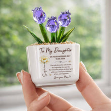 Load image into Gallery viewer, Personalized Glass Everlasting Tulips Custom Gift for Daughter Wedding Day