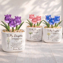 Load image into Gallery viewer, Personalized Glass Everlasting Tulips Custom Gift for Daughter Wedding Day