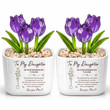 Load image into Gallery viewer, Personalized Glass Everlasting Tulips Custom Gift for Daughter Wedding Day