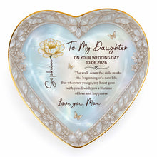 Load image into Gallery viewer, Personalized Heart Jewelry Dish Custom Name Gift for Bride