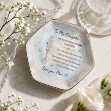 Load image into Gallery viewer, Personalized Ceramic Jewelry Dish Custom Flower Gift for Daughter
