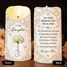 Load image into Gallery viewer, Personalized LED Candle Custom Name Gift for Daughter Wedding Day
