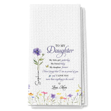 Load image into Gallery viewer, Personalized Kitchen Towel Birth Month Flowers Gift for Daughter