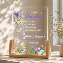 Load image into Gallery viewer, Personalized Acrylic Night Light with Wooden Base for Daughter Gift