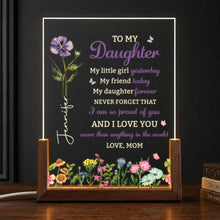 Load image into Gallery viewer, Personalized Acrylic Night Light with Wooden Base for Daughter Gift
