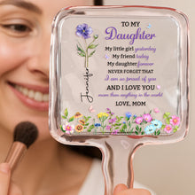 Load image into Gallery viewer, Personalized Handheld Mirror Custom Birth Month Flowers Gift for Daughter
