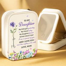 Load image into Gallery viewer, Personalized Jewelry Box with LED Mirror Custom Name Gift for Daughter