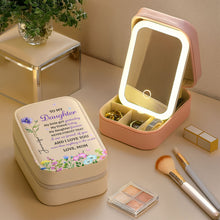 Load image into Gallery viewer, Personalized Jewelry Box with LED Mirror Custom Name Gift for Daughter