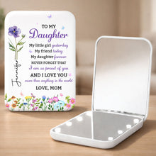 Load image into Gallery viewer, Personalized LED Pocket Mirror Custom Name Gift for Daughter