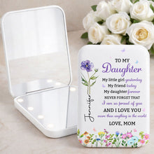 Load image into Gallery viewer, Personalized LED Pocket Mirror Custom Name Gift for Daughter