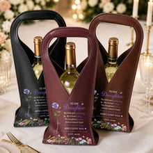 Load image into Gallery viewer, Personalized Leather Wine Bag Custom Name Gift for Daughter