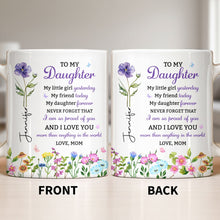 Load image into Gallery viewer, Personalized Floral Butterfly Coffee Mug Custom Gift for Daughter