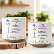 Load image into Gallery viewer, Personalized Pottery Mug Custom Name Floral Gift for Daughter