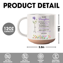 Load image into Gallery viewer, Personalized Pottery Mug Custom Name Floral Gift for Daughter