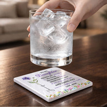 Load image into Gallery viewer, Personalized Square Ceramic Coaster Gift for Daughter - Butterfly Design