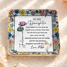 Load image into Gallery viewer, Personalized Ceramic Jewelry Dish Birth Month Flowers Gift for Daughter