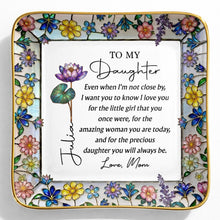 Load image into Gallery viewer, Personalized Ceramic Jewelry Dish Birth Month Flowers Gift for Daughter