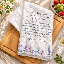 Load image into Gallery viewer, Personalized Kitchen Towel for Daughter with Flowers & Butterflies Gift