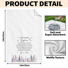 Load image into Gallery viewer, Personalized Kitchen Towel for Daughter with Flowers & Butterflies Gift