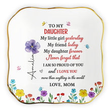 Load image into Gallery viewer, Personalized Lace Jewelry Dish Custom Name Gift for Daughter