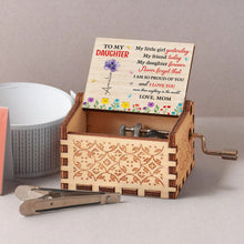 Load image into Gallery viewer, Custom Wooden Music Box with Birth Month Flowers for Daughter