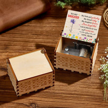 Load image into Gallery viewer, Custom Wooden Music Box with Birth Month Flowers for Daughter