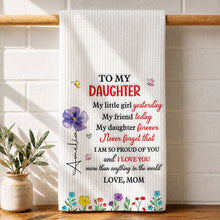 Load image into Gallery viewer, Personalized Kitchen Towel for Daughter Custom Message Gift
