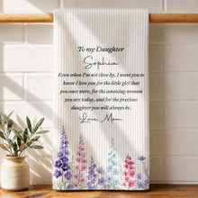 Load image into Gallery viewer, Personalized Kitchen Towel Birth Month Flowers Gift for Daughter
