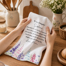 Load image into Gallery viewer, Personalized Kitchen Towel Birth Month Flowers Gift for Daughter