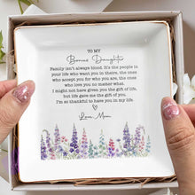 Load image into Gallery viewer, Personalized Floral Heart Jewelry Dish Custom Gift for Bonus Daughter