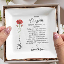 Load image into Gallery viewer, Personalized Birth Month Flower Jewelry Dish Custom Gift for Daughter