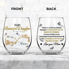 Load image into Gallery viewer, Personalized Stemless Wine Glass Custom Name Gift for Daughter