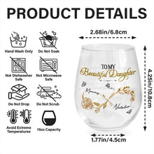 Load image into Gallery viewer, Personalized Stemless Wine Glass Custom Name Gift for Daughter