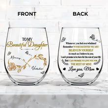Load image into Gallery viewer, Personalized Stemless Wine Glass Custom Name Gift for Daughter