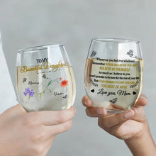 Load image into Gallery viewer, Personalized Stemless Wine Glass Custom Name for Daughter Gift