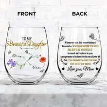 Load image into Gallery viewer, Personalized Stemless Wine Glass Custom Name for Daughter Gift
