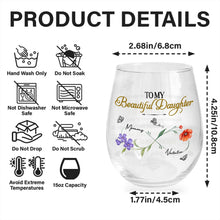 Load image into Gallery viewer, Personalized Stemless Wine Glass Custom Name for Daughter Gift
