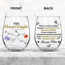 Load image into Gallery viewer, Personalized Stemless Wine Glass Custom Name for Daughter Gift