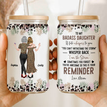 Load image into Gallery viewer, Personalized Clear Glass Can with Leopard Print for Daughter