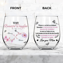 Load image into Gallery viewer, Personalized Stemless Wine Glass Custom Name Gift for Daughter