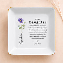 Load image into Gallery viewer, Personalized Jewelry Dish Custom Birth Month Flower Gift for Daughter