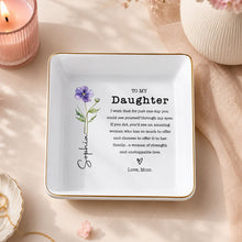 Load image into Gallery viewer, Personalized Jewelry Dish Custom Birth Month Flower Gift for Daughter