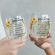 Load image into Gallery viewer, Personalized Stemless Wine Glass Custom Name For Daughter Birthday Gift