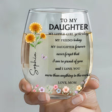 Load image into Gallery viewer, Personalized Stemless Wine Glass Custom Name For Daughter Birthday Gift