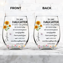 Load image into Gallery viewer, Personalized Stemless Wine Glass Custom Name For Daughter Birthday Gift