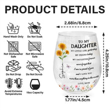 Load image into Gallery viewer, Personalized Stemless Wine Glass Custom Name For Daughter Birthday Gift
